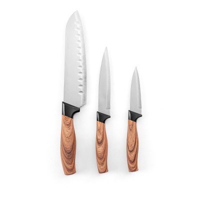BAHARAT. Set of 3 kitchen knives with stainless steel blades and ergonomic handles